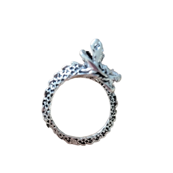 NEW Men's Adjustable Metal Dragon Wrap Ring - Picture 2 of 5